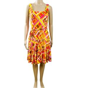 Peck & Peck Colorful Geometric Midi Dress
